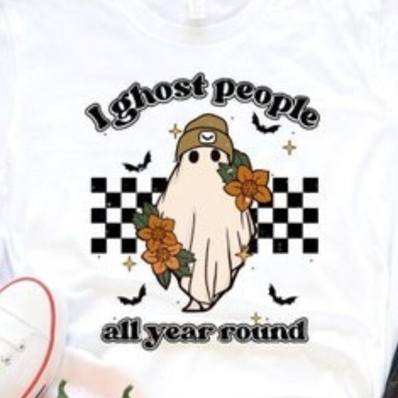 Halloween Ghost Shirt, Cute Halloween Shirt, Halloween Women_s Shirt - Picture 3 of 3